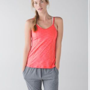 Lululemon Run For Gold Tank Coral Beige Size 2